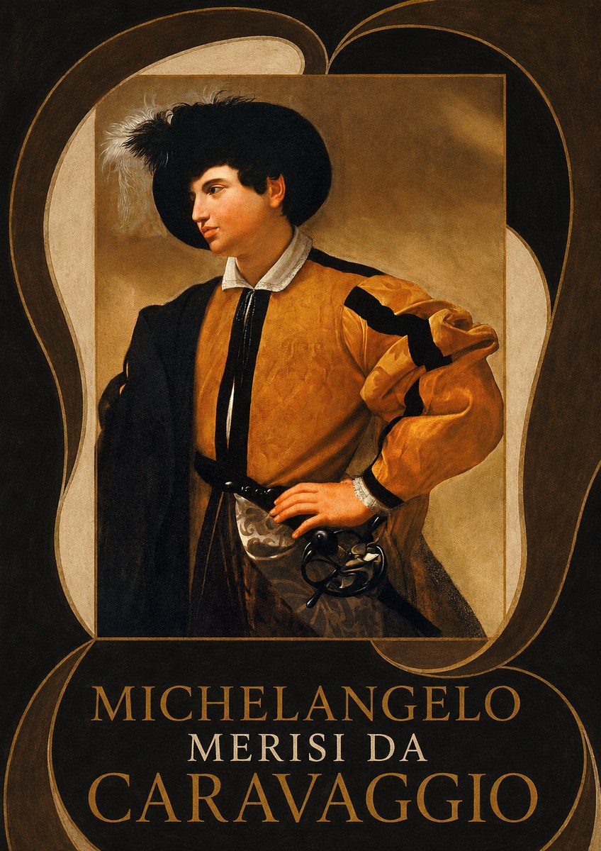 Michelangelo Merisi da Caravaggio Portrait of a Young Man No6 - Plakát