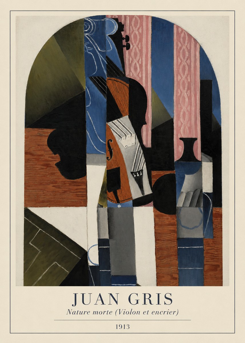 Juan Gris Nature Morte (Violon Et Encrier) No4 - Plakát