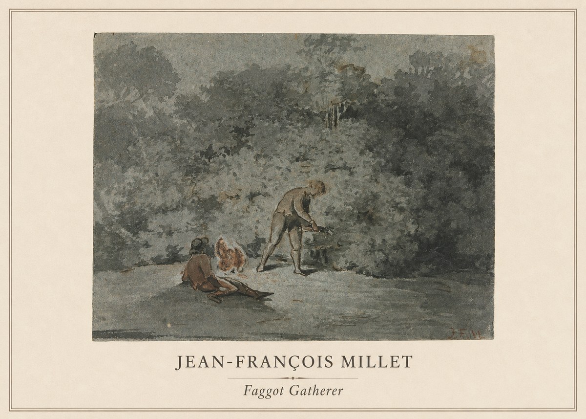 Jean-François Millet Faggot Gatherer No1 - Plakát