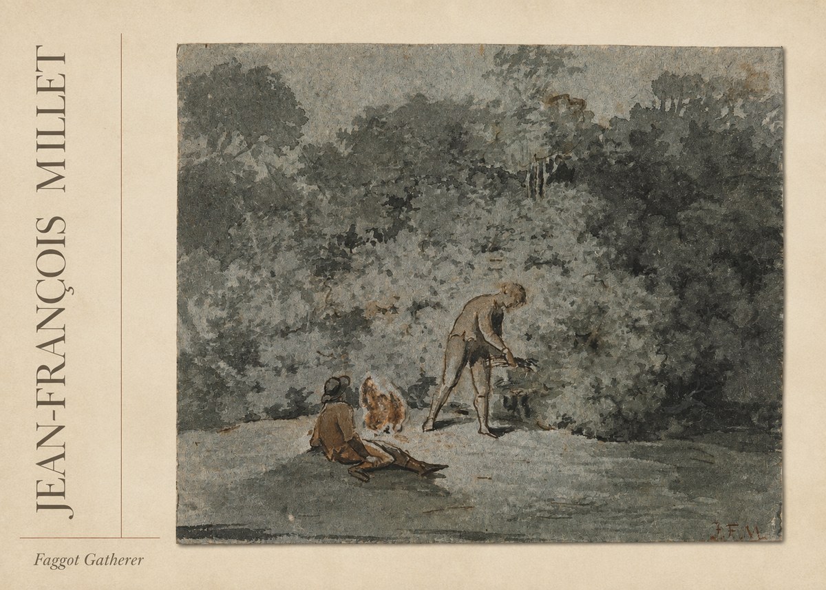 Jean-François Millet Faggot Gatherer No2 - Plakát