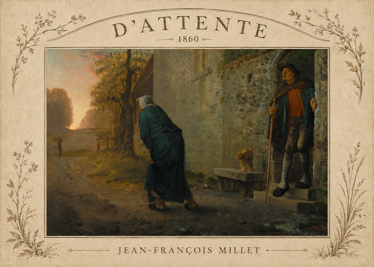 Jean-François Millet D'attente No3 - Plakát