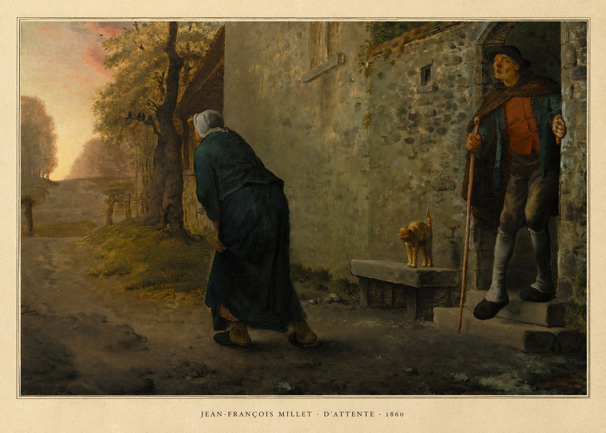 Jean-François Millet D'attente No5 - Plakát
