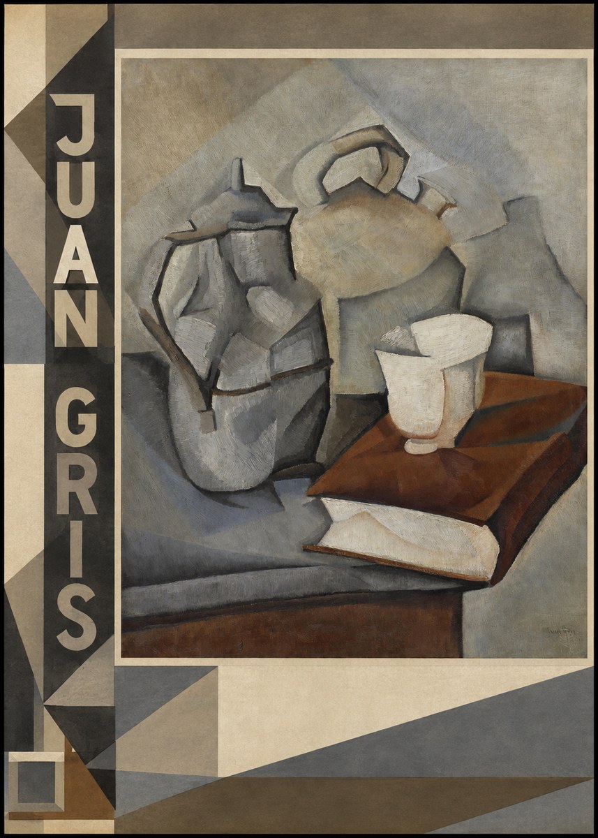 Juan Gris Still Life with Book and Vessels No2 - Plakát