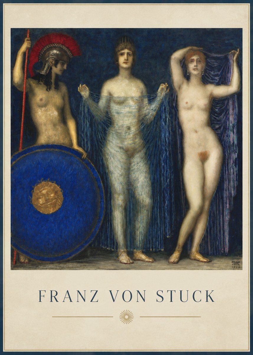 Franz von Stuck The Three Nudes No2 - Plakát
