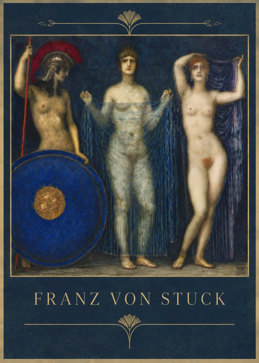 Franz von Stuck The Three Nudes No5 - Plakát