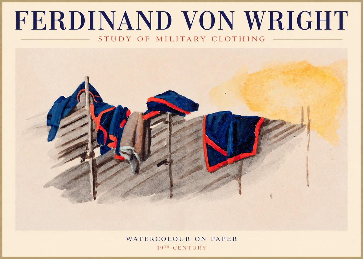 Ferdinand von Wright Study of Military Clothing No1 - Plakát