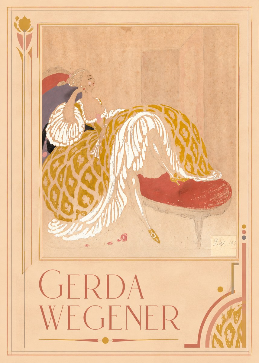 Gerda Wegener Woman in Yellow Dress No1 - Plakát