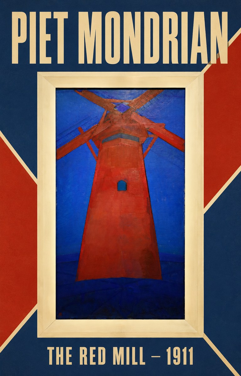 Piet Mondrian The Red Mill No3 - Plakát