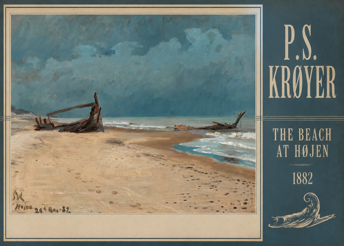 P.S. Krøyer The Beach at Højen No3 - Plakát