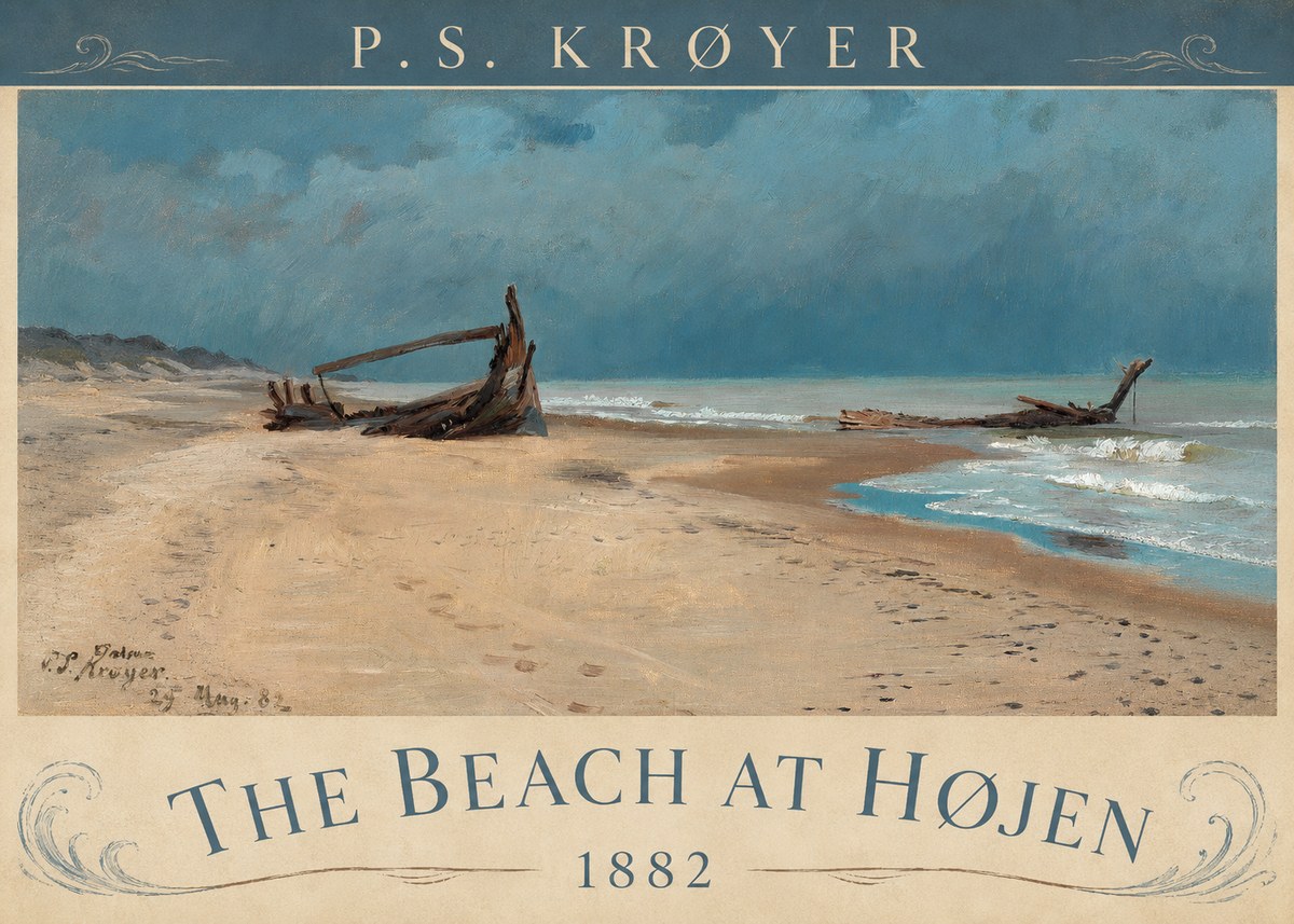 P.S. Krøyer The Beach at Højen No4 - Plakát