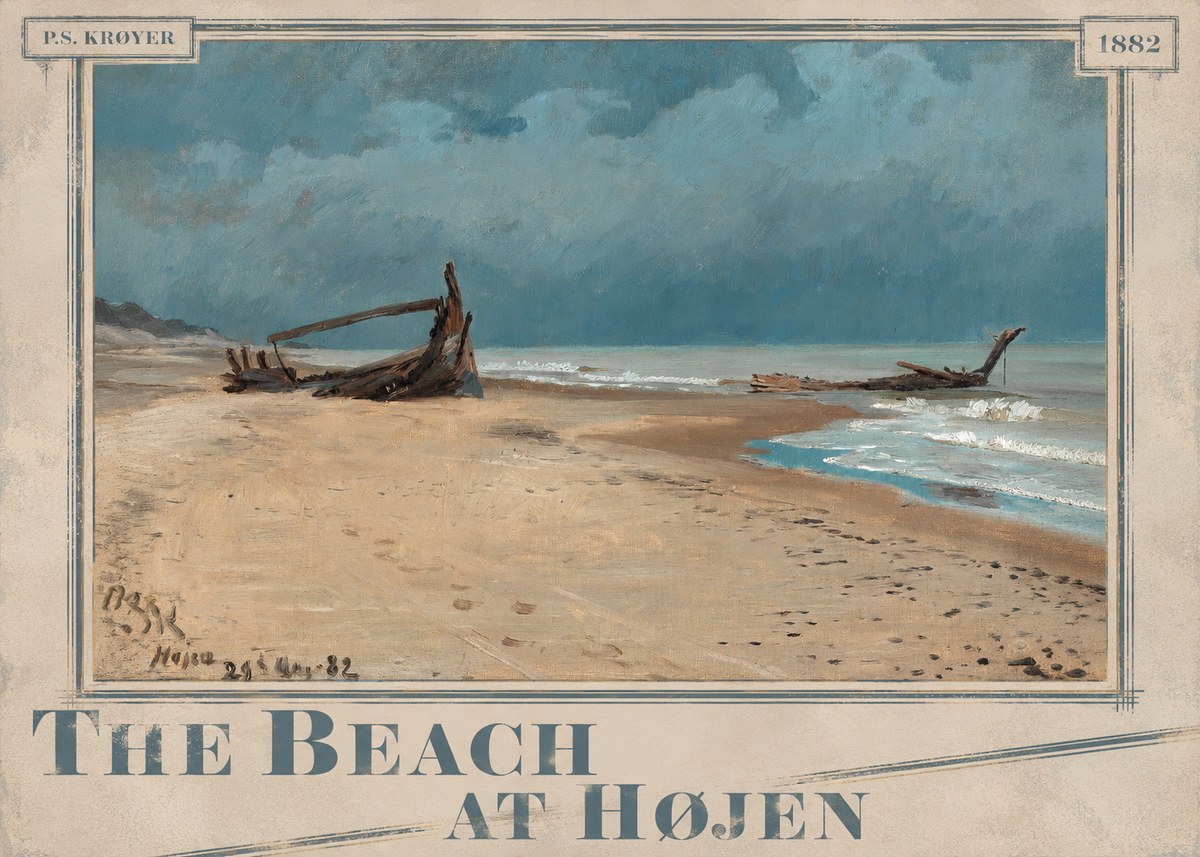 P.S. Krøyer The Beach at Højen No5 - Plakát