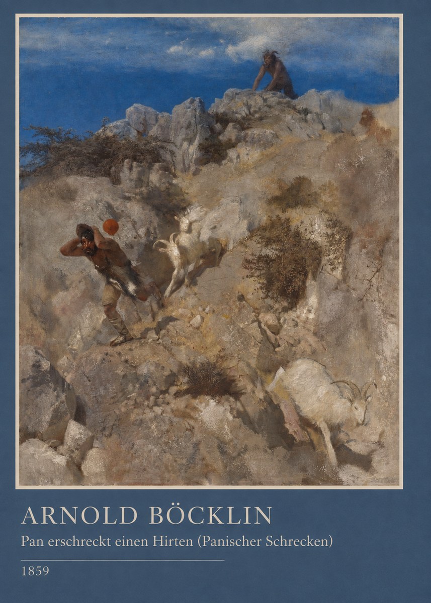 Arnold Böcklin Pan Erschreckt Einen Hirten (Panischer Schrecken) No3 - Plakát