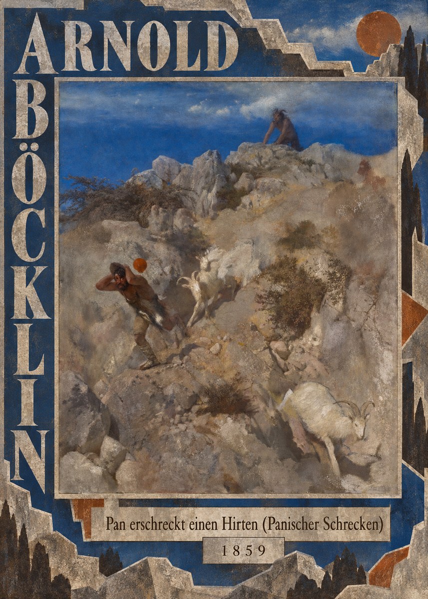 Arnold Böcklin Pan Erschreckt Einen Hirten (Panischer Schrecken) No5 - Plakát