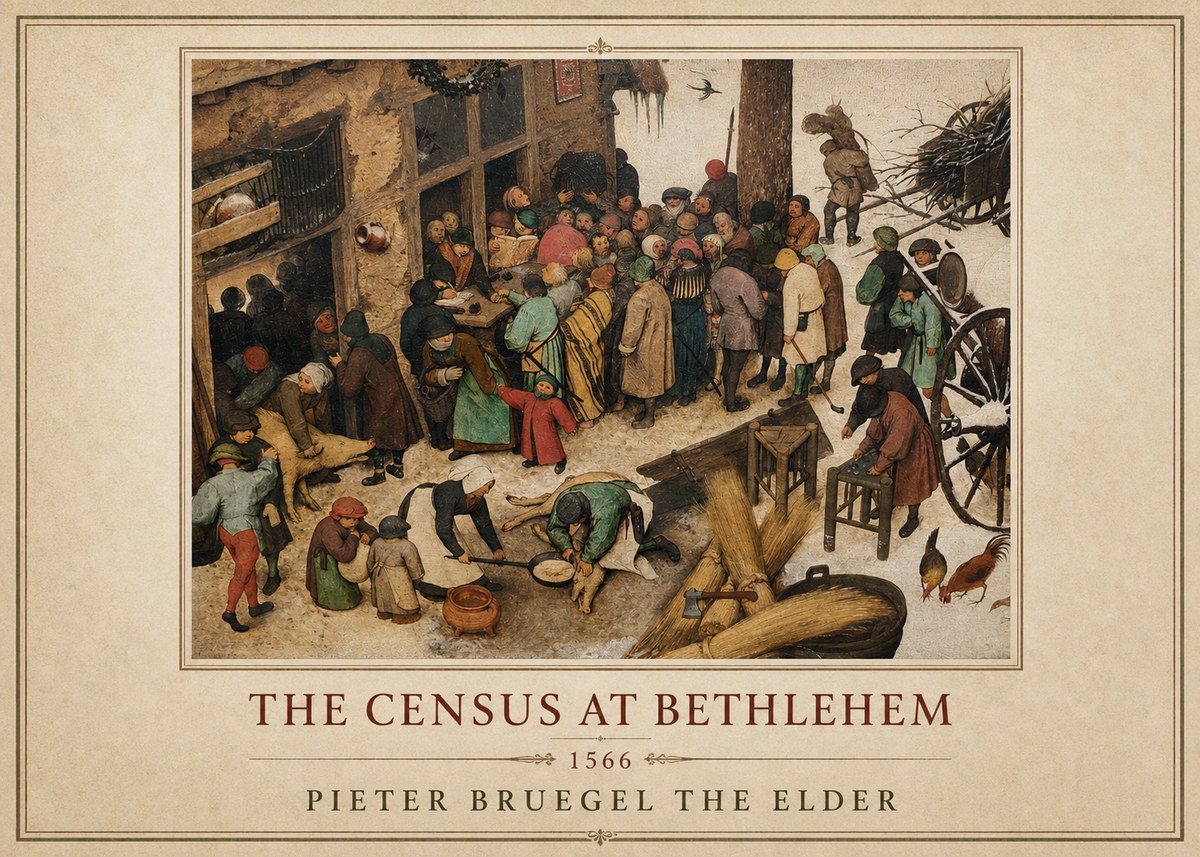 Pieter Bruegel The Census at Bethlehem III No1 - Plakát