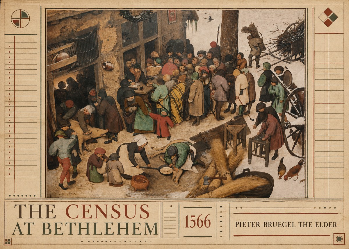 Pieter Bruegel The Census at Bethlehem III No2 - Plakát