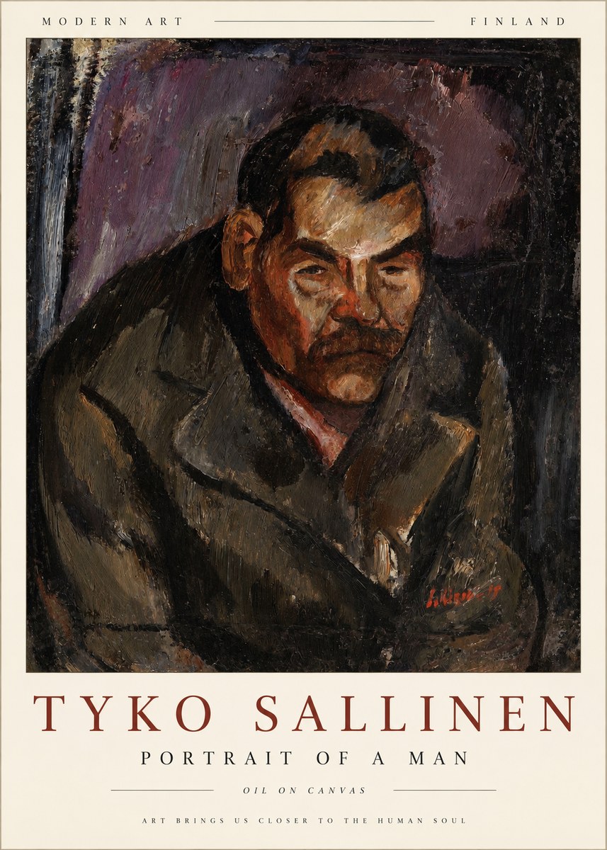 Tyko Sallinen Portrait of a Man V No1 - Plakát