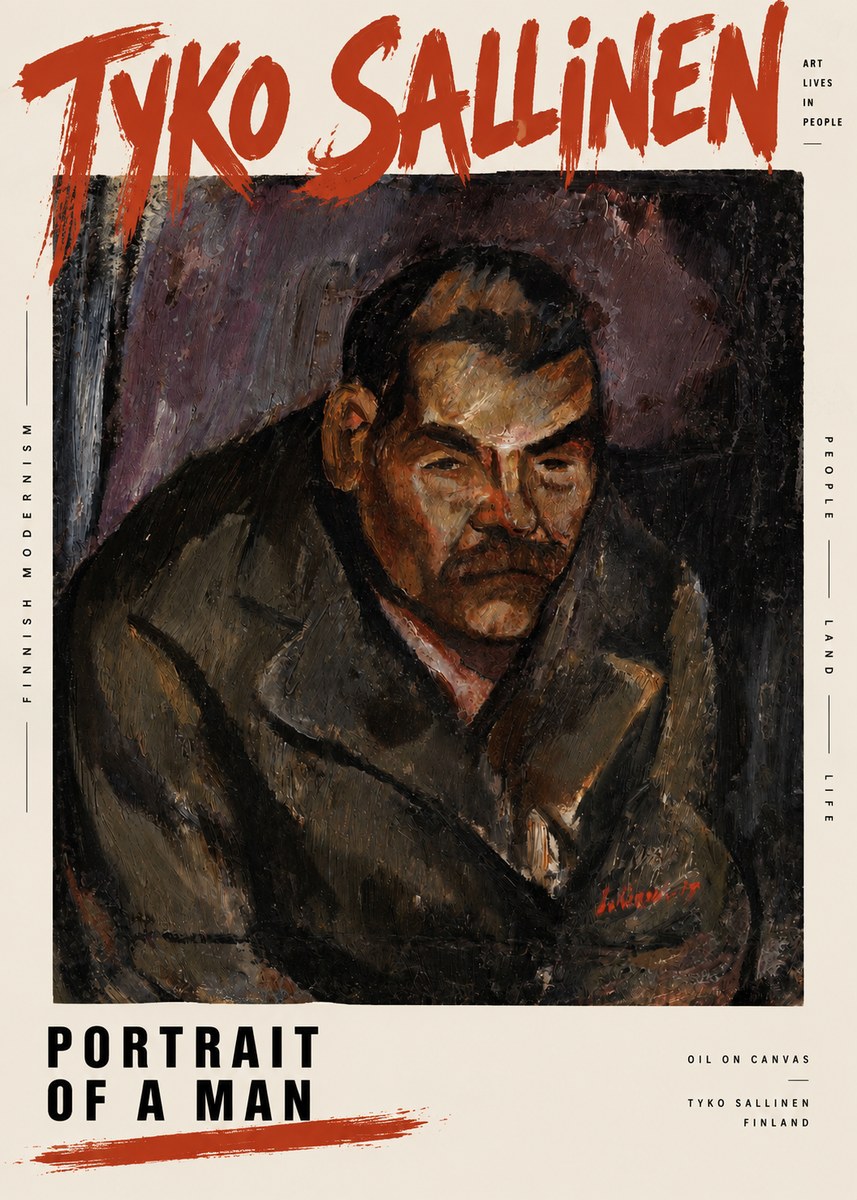 Tyko Sallinen Portrait of a Man V No2 - Plakát