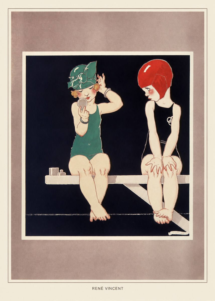 René Vincent At the Poolside No4 - Plakát