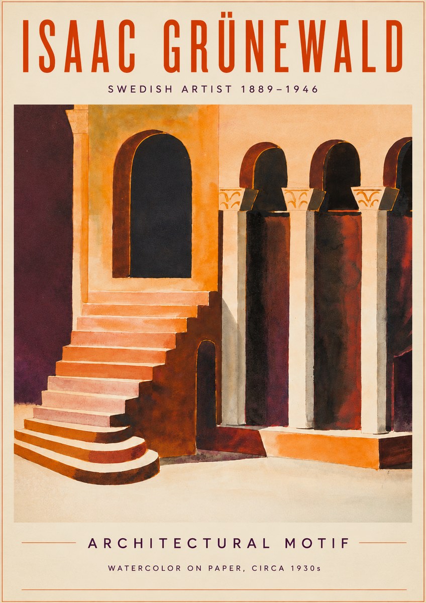 Isaac Grünewald Architectural Motif III No3 - Plakát