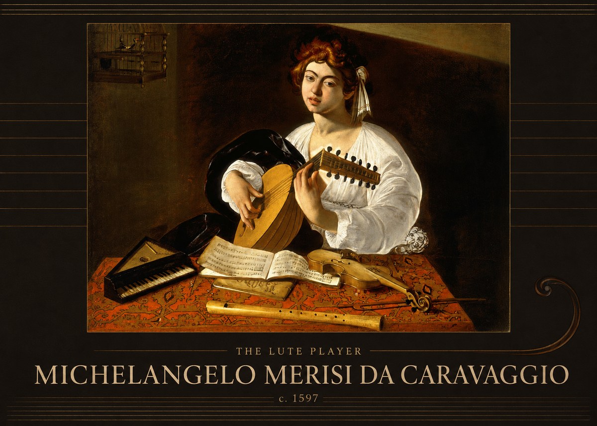 Michelangelo Merisi da Caravaggio The Lute Player No3 - Plakát