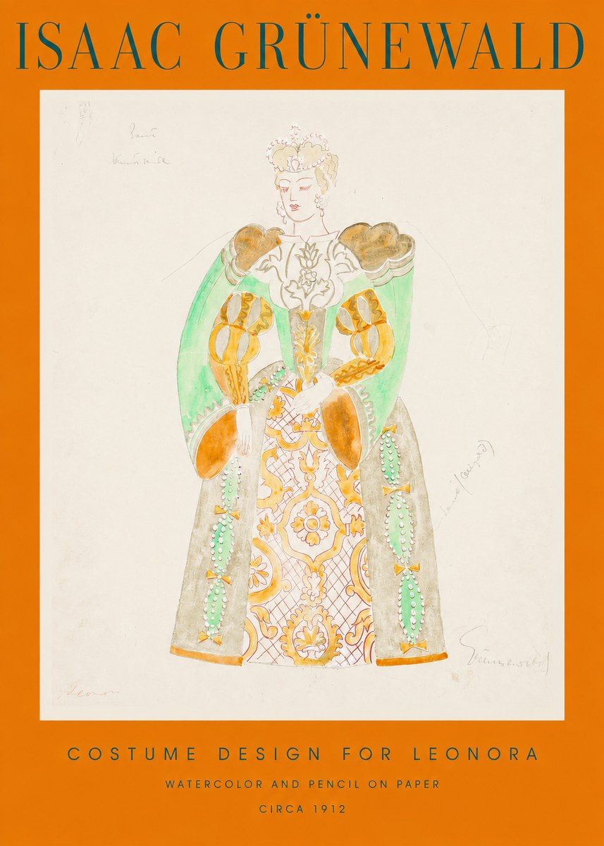 Isaac Grünewald Costume Design for Leonora No2 - Plakát