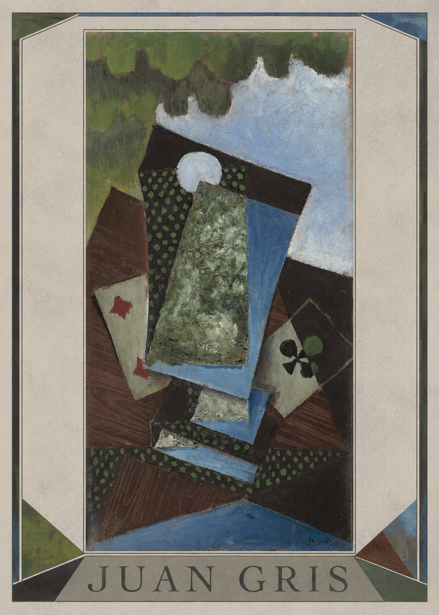 Juan Gris Playing Cards and a Siphon No1 - Plakát