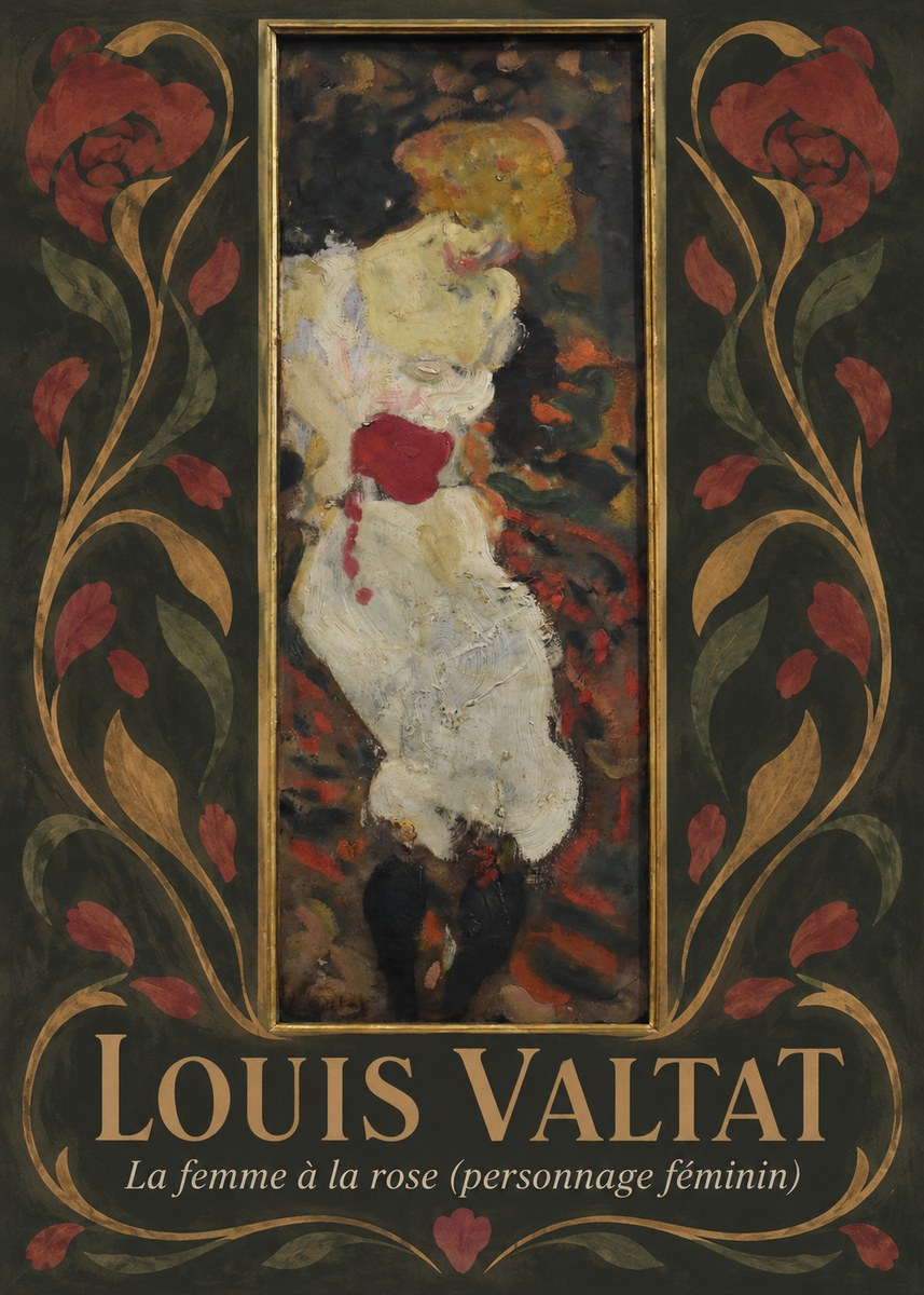 Louis Valtat La Femme À La Rose (Personnage Féminin) No6 - Plakát
