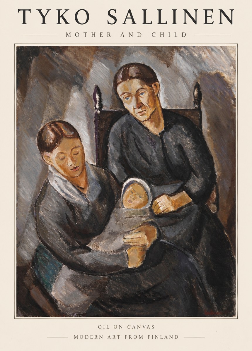 Tyko Sallinen Mother and Child No1 - Plakát