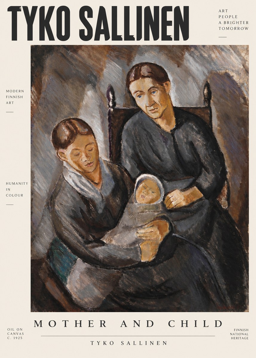 Tyko Sallinen Mother and Child No2 - Plakát