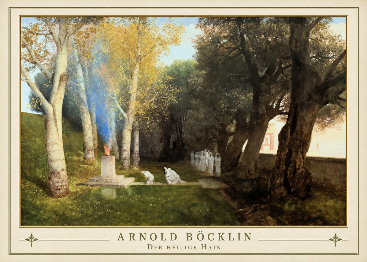 Arnold Böcklin Der Heilige Hain II No1 - Plakát