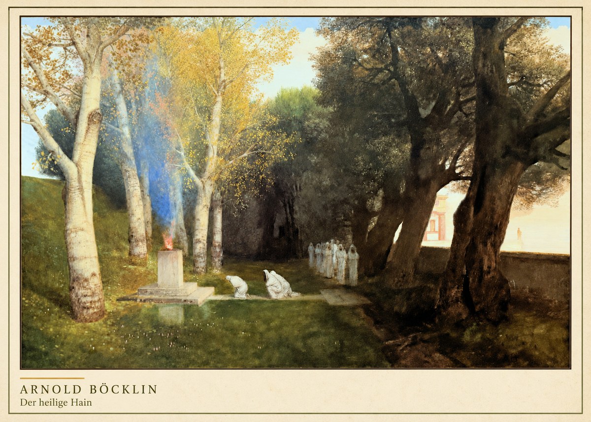 Arnold Böcklin Der Heilige Hain II No4 - Plakát