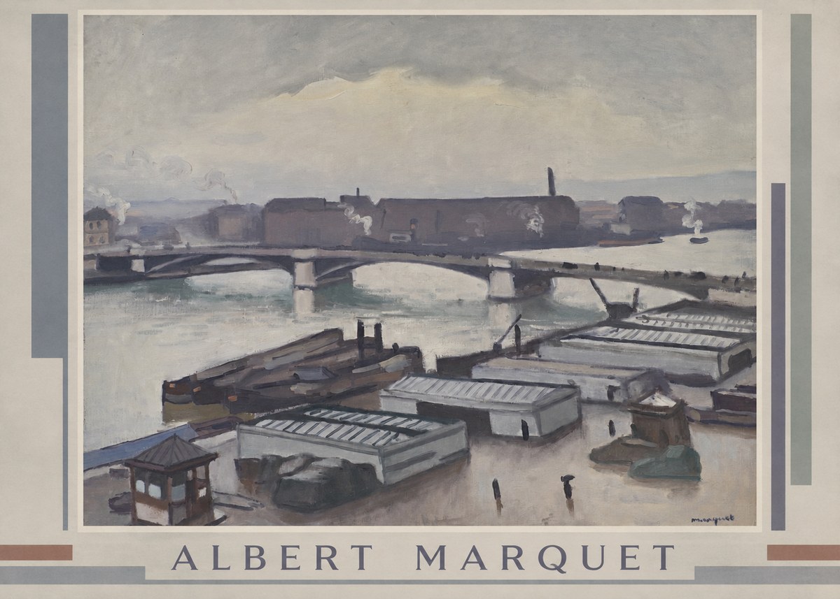 Albert Marquet River Scene, Paris No1 - Plakát
