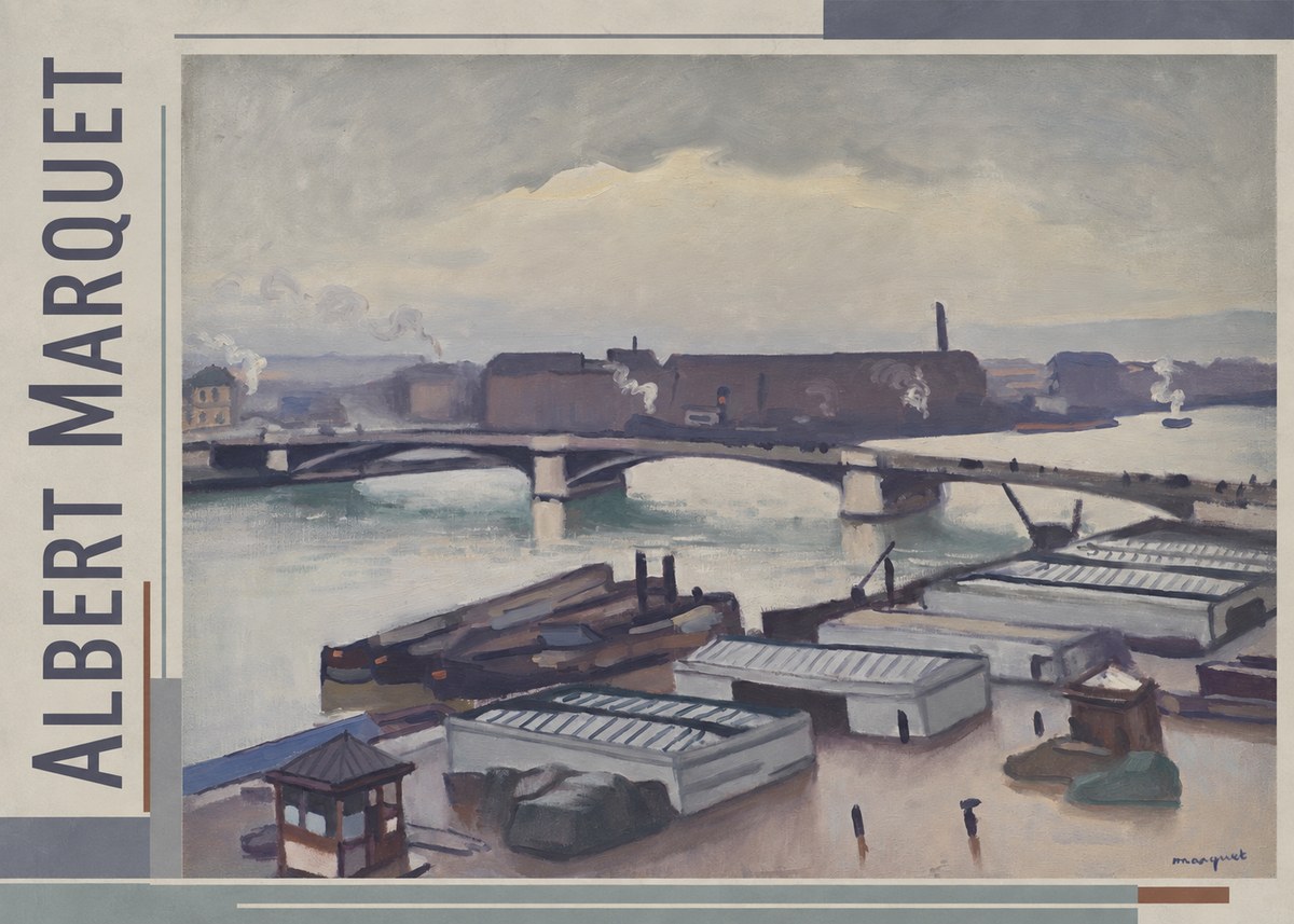 Albert Marquet River Scene, Paris No2 - Plakát