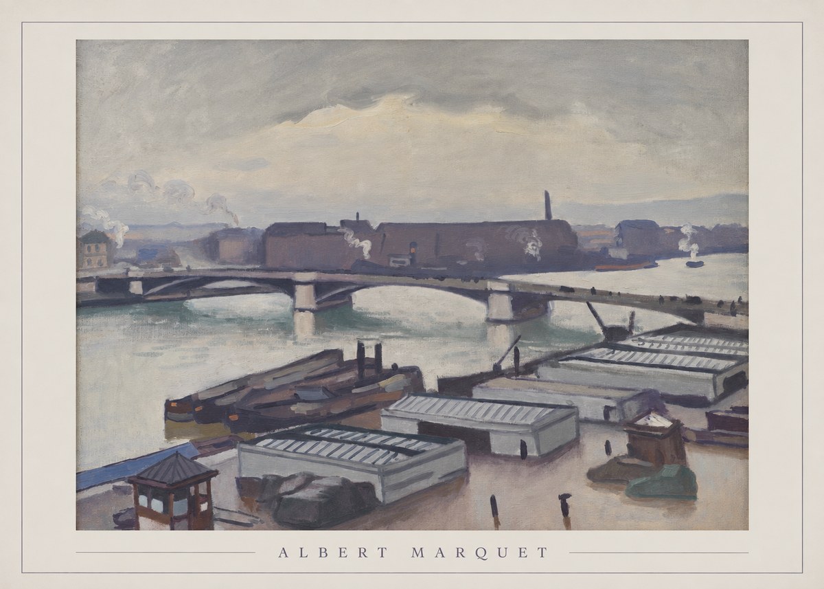 Albert Marquet River Scene, Paris No3 - Plakát