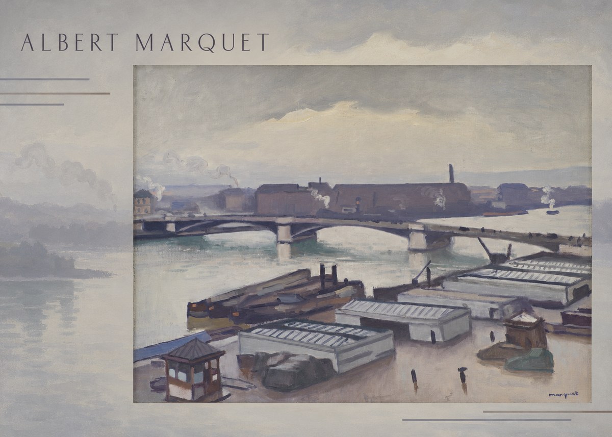 Albert Marquet River Scene, Paris No5 - Plakát