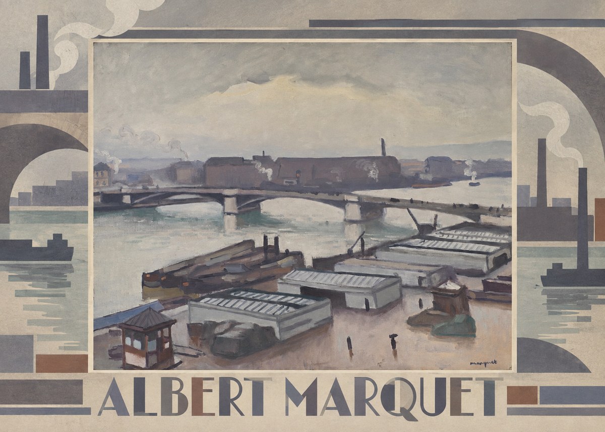 Albert Marquet River Scene, Paris No6 - Plakát