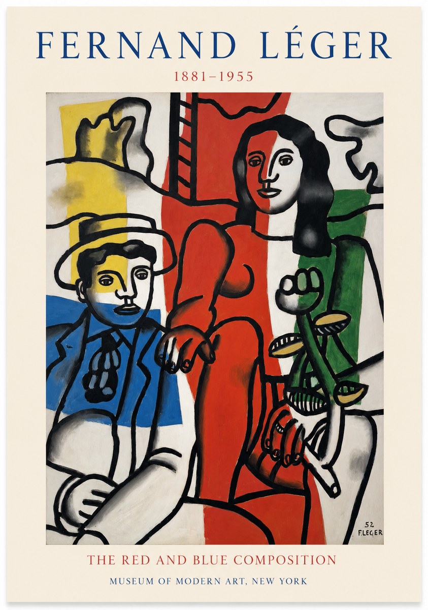 Fernand Léger The Red and Blue Composition No1 - Plakát
