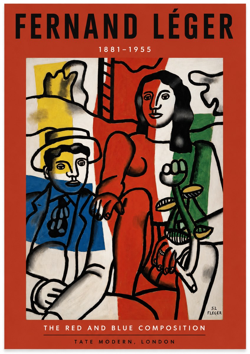 Fernand Léger The Red and Blue Composition No2 - Plakát