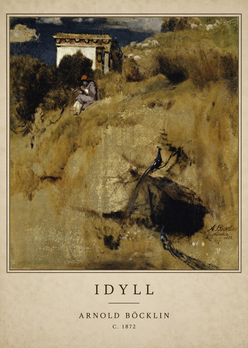 Arnold Böcklin Idyll - Fragment Eines Wandschirms No3 - Plakát