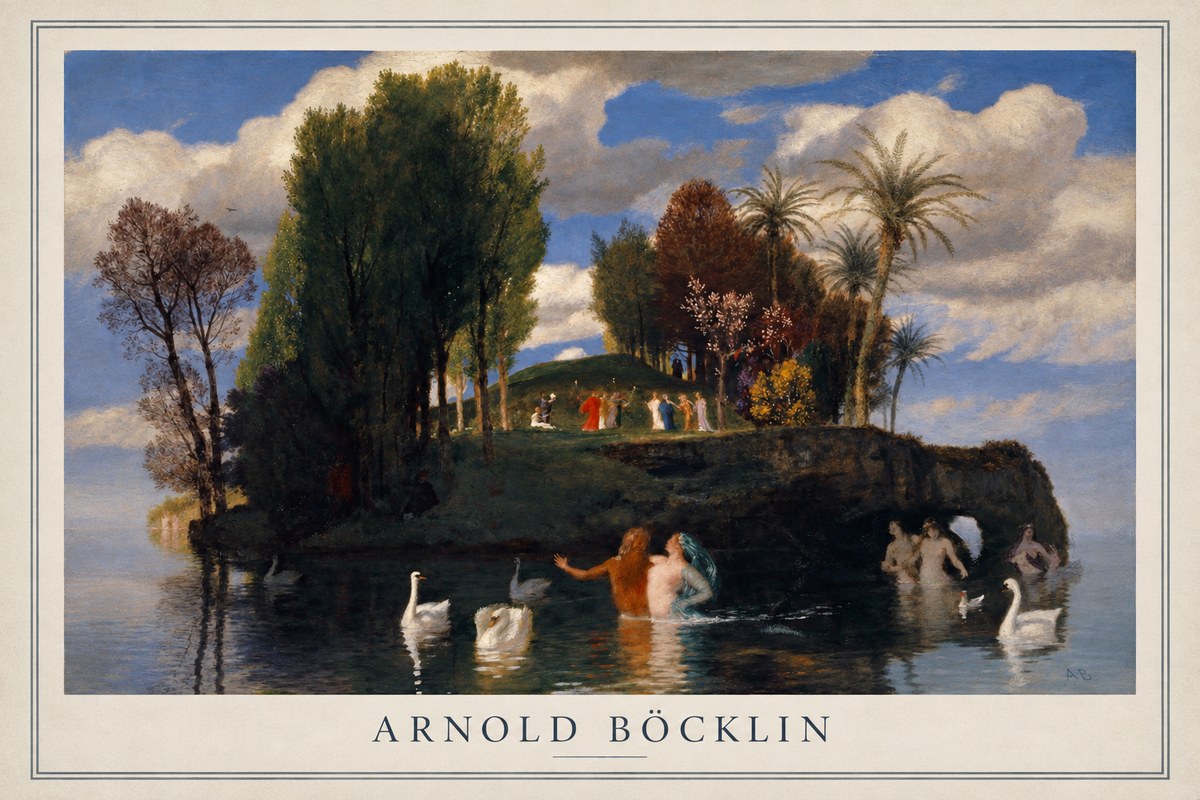 Arnold Böcklin The Island of Life No1 - Plakát