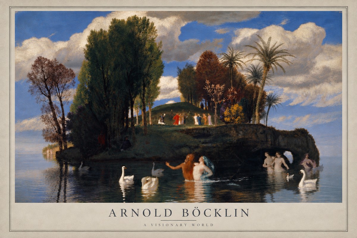 Arnold Böcklin The Island of Life No4 - Plakát