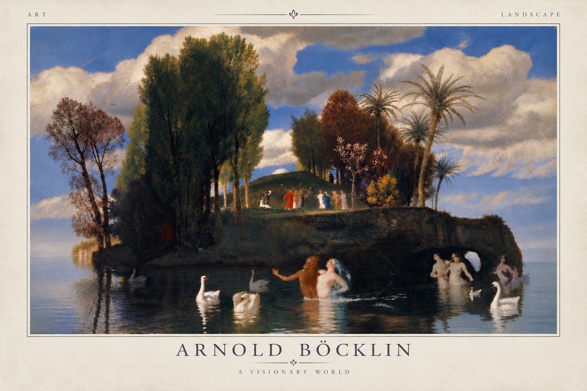Arnold Böcklin The Island of Life No5 - Plakát