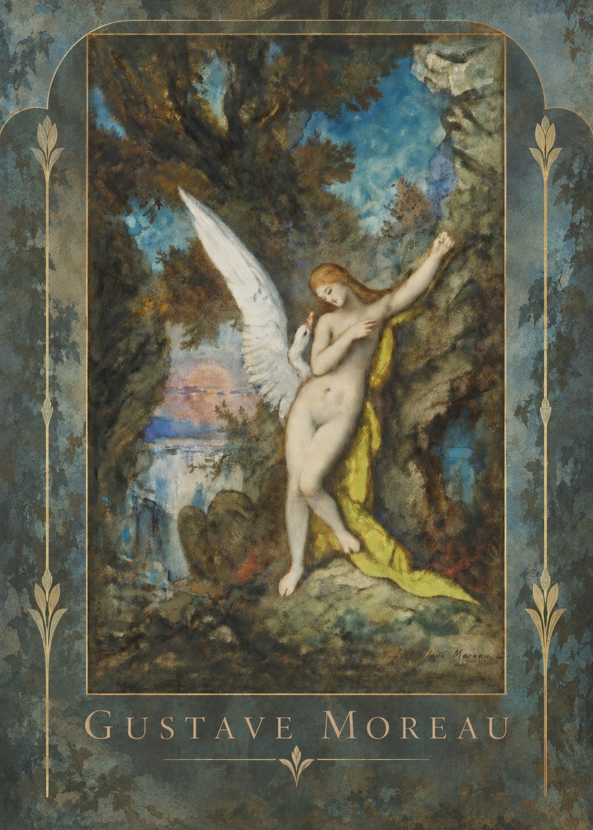 Gustave Moreau Leda and the Swan No6 - Plakát