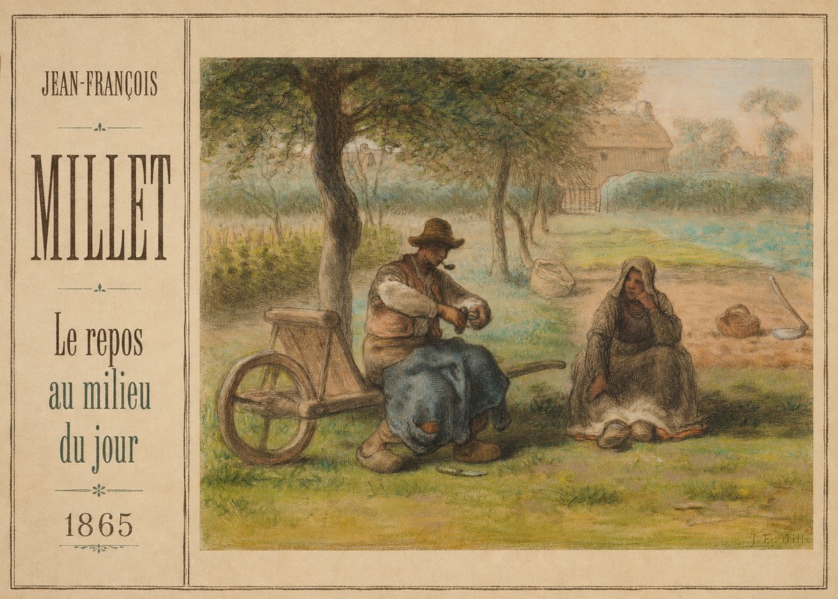 Jean-François Millet Le Repos Au Milieu Du Jour No3 - Plakát