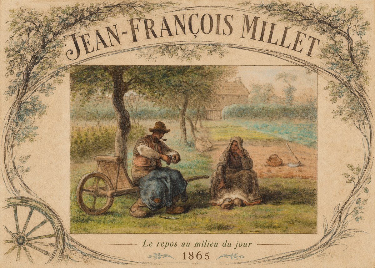Jean-François Millet Le Repos Au Milieu Du Jour No4 - Plakát
