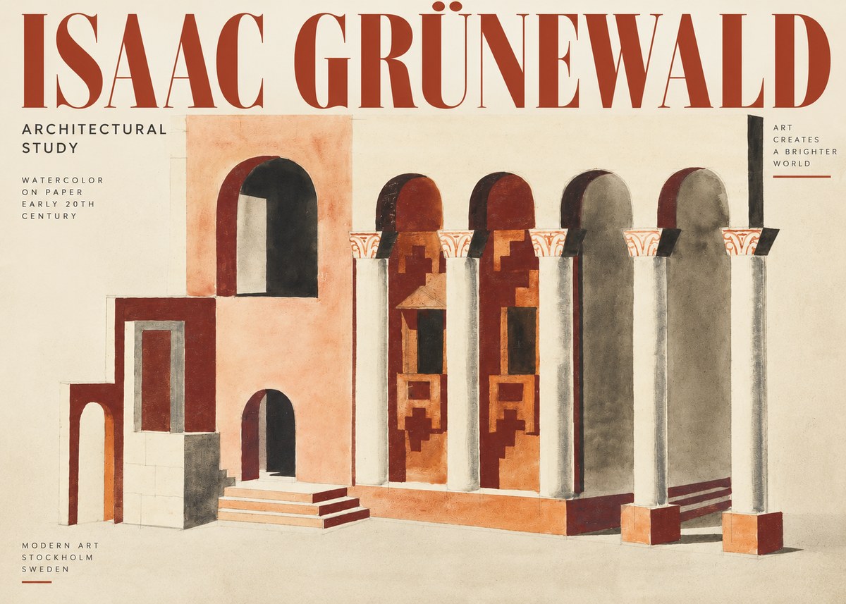 Isaac Grünewald Architectural Study I No3 - Plakát