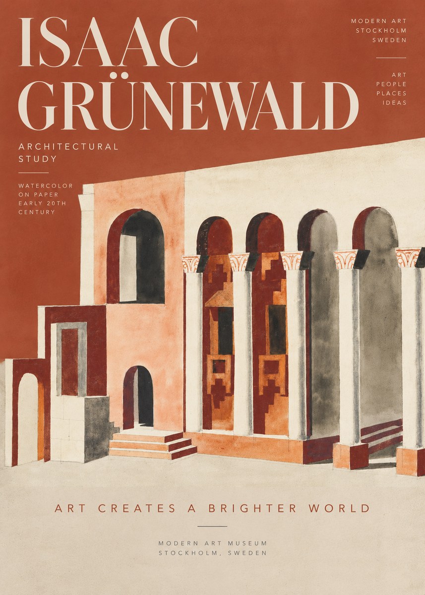 Isaac Grünewald Architectural Study I No5 - Plakát