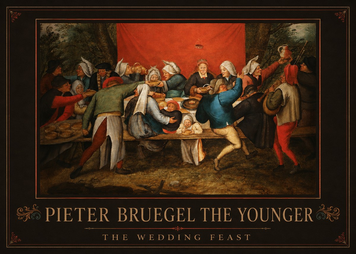 Pieter Bruegel The Wedding Feast No1 - Plakát