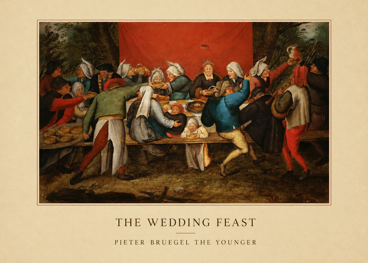Pieter Bruegel The Wedding Feast No4 - Plakát
