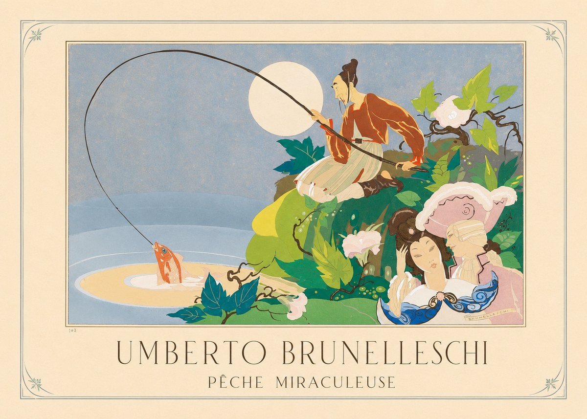 Umberto Brunelleschi Pêche Miraculeuse No3 - Plakát